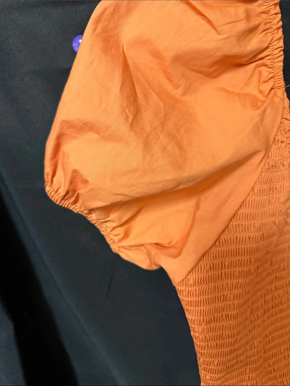 Altar'd State Orange Puff Sleeve Tie-Front Crop Top